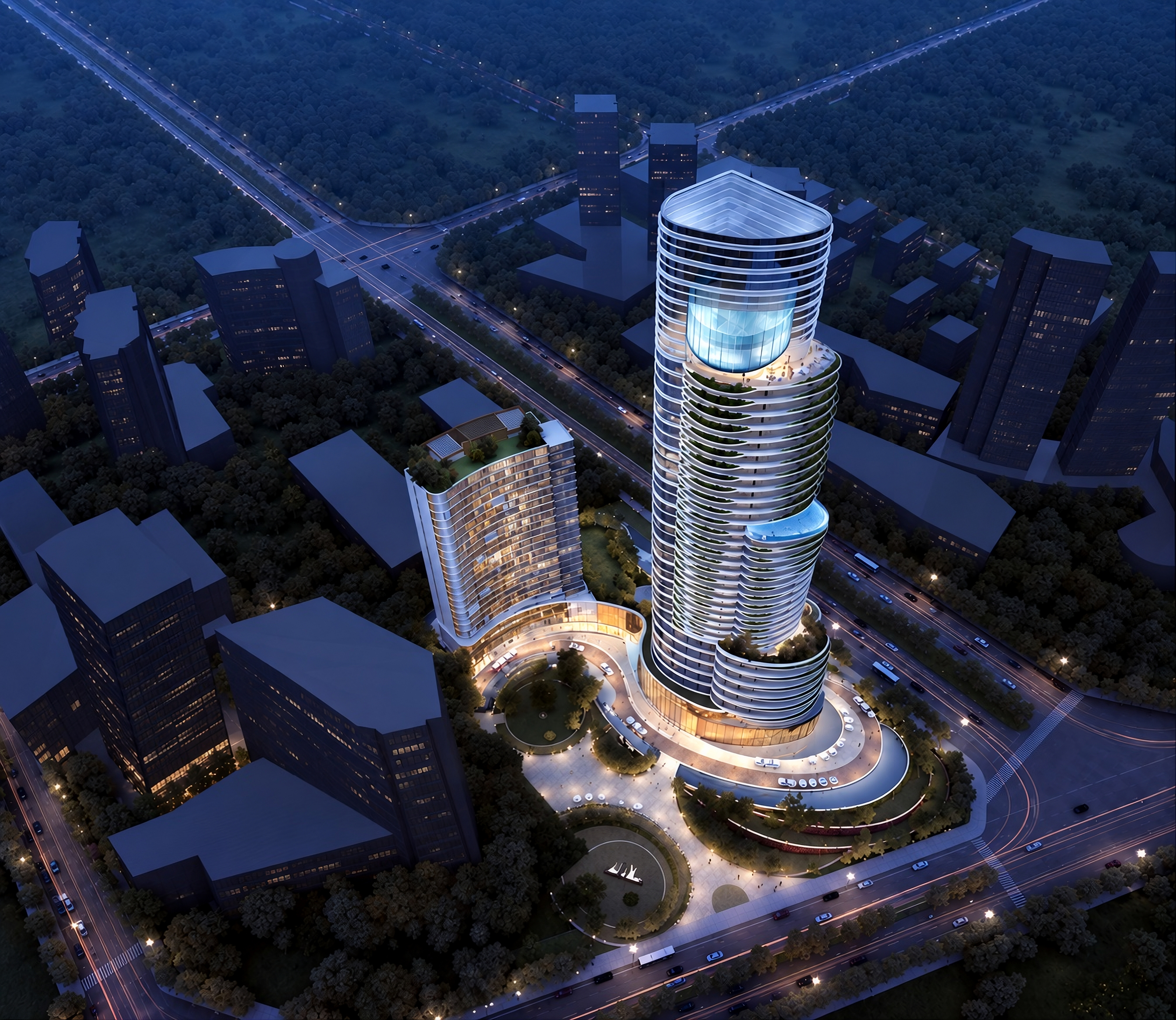 DALI LE’MERIDIEN HOTEL evening architectural view